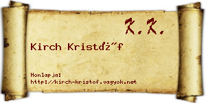 Kirch Kristóf névjegykártya